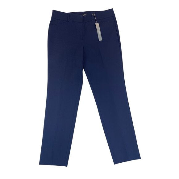Loft Womens Navy Straight-Leg Dress Pants Size 8 - New - Picture 1 of 11